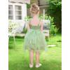 image:imageIDOPIP Toddler Baby Girls Sequin Bowknot Tutu Dress Smocked Princess Birthday Party Dresses Pageant Wedding Tulle Gown 16TGreen