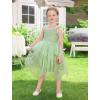 image:imageIDOPIP Toddler Baby Girls Sequin Bowknot Tutu Dress Smocked Princess Birthday Party Dresses Pageant Wedding Tulle Gown 16TGreen
