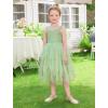 image:imageIDOPIP Toddler Baby Girls Sequin Bowknot Tutu Dress Smocked Princess Birthday Party Dresses Pageant Wedding Tulle Gown 16TGreen