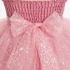 image:imageIDOPIP Toddler Baby Girls Sequin Bowknot Tutu Dress Smocked Princess Birthday Party Dresses Pageant Wedding Tulle Gown 16TPink
