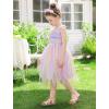image:imageIDOPIP Toddler Baby Girls Sequin Bowknot Tutu Dress Smocked Princess Birthday Party Dresses Pageant Wedding Tulle Gown 16TRainbow Purple