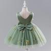 image:imageIDOPIP Toddler Baby Girls Shiny Butterfly Tutu Dress Princess Birthday Party Pageant Flower Girl Wedding VBackless DressesSage Green Floral