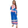 image:imageIDOPIP Muslim Swimsuit for Women 4PCS Modest Burkini Swimwear One Piece Swimsuit with Beach Skirt Sarong Pants Bathing SuitBlue