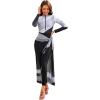 image:imageIDOPIP Muslim Swimsuit for Women 4PCS Modest Burkini Swimwear One Piece Swimsuit with Beach Skirt Sarong Pants Bathing SuitGray