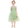 image:imageIDOPIP Toddler Baby Girls Sequin Bowknot Tutu Dress Smocked Princess Birthday Party Dresses Pageant Wedding Tulle Gown 16TGreen