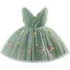 image:imageIDOPIP Toddler Baby Girls Shiny Butterfly Tutu Dress Princess Birthday Party Pageant Flower Girl Wedding VBackless DressesSage Green Floral