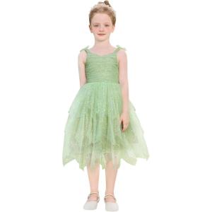 image:imageIDOPIP Toddler Baby Girls Sequin Bowknot Tutu Dress Smocked Princess Birthday Party Dresses Pageant Wedding Tulle Gown 16TGreen