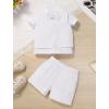 image:imageIDOPIP Toddler Baby Boys Formal Suit Set with Dress Shirt  Bowtie  Vest  Pants 4Piece Gentleman Wedding Tuxedo OutfitsWhite
