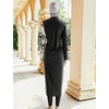 image:imageIDOPIP Muslim Burkini Swimsuits for Women Modest Islamic Arabic Swimwear Full Cover Hijab Top Pants Swimming Cap Bathing SuitBlack