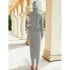 image:imageIDOPIP Muslim Burkini Swimsuits for Women Modest Islamic Arabic Swimwear Full Cover Hijab Top Pants Swimming Cap Bathing SuitGray