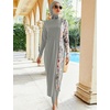 image:imageIDOPIP Muslim Burkini Swimsuits for Women Modest Islamic Arabic Swimwear Full Cover Hijab Top Pants Swimming Cap Bathing SuitGray