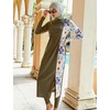 image:imageIDOPIP Muslim Burkini Swimsuits for Women Modest Islamic Arabic Swimwear Full Cover Hijab Top Pants Swimming Cap Bathing SuitGreen