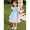 image:imageIDOPIP Toddler Baby Girls Shiny Butterfly Tutu Dress Princess Birthday Party Pageant Flower Girl Wedding Tulle Dresses 26TBlue