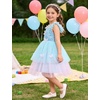 image:imageIDOPIP Toddler Baby Girls Shiny Butterfly Tutu Dress Princess Birthday Party Pageant Flower Girl Wedding Tulle Dresses 26TBlue