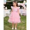 image:imageIDOPIP Toddler Baby Girls Shiny Butterfly Tutu Dress Princess Birthday Party Pageant Flower Girl Wedding Tulle Dresses 26TPink