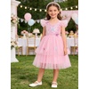 image:imageIDOPIP Toddler Baby Girls Shiny Butterfly Tutu Dress Princess Birthday Party Pageant Flower Girl Wedding Tulle Dresses 26TPink