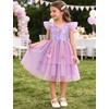 image:imageIDOPIP Toddler Baby Girls Shiny Butterfly Tutu Dress Princess Birthday Party Pageant Flower Girl Wedding Tulle Dresses 26TPurple  Stars