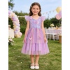 image:imageIDOPIP Toddler Baby Girls Shiny Butterfly Tutu Dress Princess Birthday Party Pageant Flower Girl Wedding Tulle Dresses 26TPurple  Stars