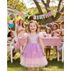 image:imageIDOPIP Toddler Baby Girls Shiny Butterfly Tutu Dress Princess Birthday Party Pageant Flower Girl Wedding Tulle Dresses 26TPurple