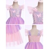 image:imageIDOPIP Toddler Baby Girls Shiny Butterfly Tutu Dress Princess Birthday Party Pageant Flower Girl Wedding Tulle Dresses 26TPurple