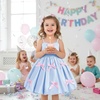 image:imageIDOPIP Toddler Girls Pink Bow Birthday Dress BubbleHem Princess Flower Girl Wedding Pageant Formal Party Dresses Photo ShootBlue