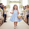 image:imageIDOPIP Toddler Girls Pink Bow Birthday Dress BubbleHem Princess Flower Girl Wedding Pageant Formal Party Dresses Photo ShootBlue