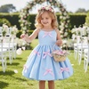 image:imageIDOPIP Toddler Girls Pink Bow Birthday Dress BubbleHem Princess Flower Girl Wedding Pageant Formal Party Dresses Photo ShootBlue