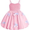 image:imageIDOPIP Toddler Girls Pink Bow Birthday Dress BubbleHem Princess Flower Girl Wedding Pageant Formal Party Dresses Photo ShootPink