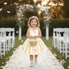 image:imageIDOPIP Toddler Girls Pink Bow Birthday Dress BubbleHem Princess Flower Girl Wedding Pageant Formal Party Dresses Photo ShootYellow