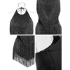 image:imageIDOPIP Women Latin Dance Fringe Dress Halter Sequin Bodysuit Outfit Tassel Dance Costume Salsa Ballroom Performance ClubwearBlack
