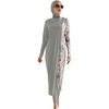 image:imageIDOPIP Muslim Burkini Swimsuits for Women Modest Islamic Arabic Swimwear Full Cover Hijab Top Pants Swimming Cap Bathing SuitGray