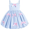 image:imageIDOPIP Toddler Girls Pink Bow Birthday Dress BubbleHem Princess Flower Girl Wedding Pageant Formal Party Dresses Photo ShootBlue