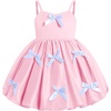 image:imageIDOPIP Toddler Girls Pink Bow Birthday Dress BubbleHem Princess Flower Girl Wedding Pageant Formal Party Dresses Photo ShootPink