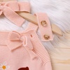 image:imageIDOPIP Baby Girls Embroidered Romper First Birthday Outfit Little Big Sister Knit Sweater Romper Cake Smash Photo Shoot DressPink  Big Sis