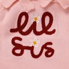 image:imageIDOPIP Baby Girls Embroidered Romper First Birthday Outfit Little Big Sister Knit Sweater Romper Cake Smash Photo Shoot DressPink  Little Sis