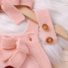 image:imageIDOPIP Baby Girls Embroidered Romper First Birthday Outfit Little Big Sister Knit Sweater Romper Cake Smash Photo Shoot DressPink  Little Sis