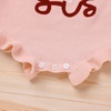 image:imageIDOPIP Baby Girls Embroidered Romper First Birthday Outfit Little Big Sister Knit Sweater Romper Cake Smash Photo Shoot DressPink  Little Sis