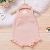 image:imageIDOPIP Baby Girls Embroidered Romper First Birthday Outfit Little Big Sister Knit Sweater Romper Cake Smash Photo Shoot DressPink  Little Sis