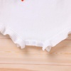image:imageIDOPIP Baby Girls Embroidered Romper First Birthday Outfit Little Big Sister Knit Sweater Romper Cake Smash Photo Shoot DressWhite One