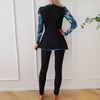image:imageIDOPIP Muslim Swimsuits for Women Modest Burkini Swimwear Long Sleeve Rash Guard with Pants 2PCS Full Coverage Bathing SuitGreen