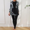 image:imageIDOPIP Muslim Swimsuits for Women Modest Burkini Swimwear Long Sleeve Rash Guard with Pants 2PCS Full Coverage Bathing SuitLight Green