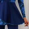 image:imageIDOPIP Muslim Swimsuits for Women Modest Burkini Swimwear Long Sleeve Rash Guard with Pants 2PCS Full Coverage Bathing SuitNavy Blue
