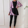 image:imageIDOPIP Muslim Swimsuits for Women Modest Burkini Swimwear Long Sleeve Rash Guard with Pants 2PCS Full Coverage Bathing SuitPink