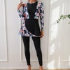 image:imageIDOPIP Muslim Swimsuits for Women Modest Burkini Swimwear Long Sleeve Rash Guard with Pants 2PCS Full Coverage Bathing SuitRedwhite Floral