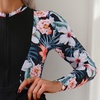 image:imageIDOPIP Muslim Swimsuits for Women Modest Burkini Swimwear Long Sleeve Rash Guard with Pants 2PCS Full Coverage Bathing SuitRedwhite Floral