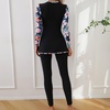 image:imageIDOPIP Muslim Swimsuits for Women Modest Burkini Swimwear Long Sleeve Rash Guard with Pants 2PCS Full Coverage Bathing SuitRedwhite Floral