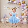 image:imageIDOPIP Toddler Girl Flower Girl Dress Lace Tulle Tutu Ball Gown for Wedding Birthday Baptism Photoshoot 15 YearsBlue