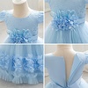 image:imageIDOPIP Toddler Girl Flower Girl Dress Lace Tulle Tutu Ball Gown for Wedding Birthday Baptism Photoshoot 15 YearsBlue