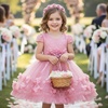 image:imageIDOPIP Toddler Girl Flower Girl Dress Lace Tulle Tutu Ball Gown for Wedding Birthday Baptism Photoshoot 15 YearsDusty Pink