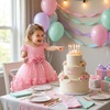 image:imageIDOPIP Toddler Girl Flower Girl Dress Lace Tulle Tutu Ball Gown for Wedding Birthday Baptism Photoshoot 15 YearsDusty Pink